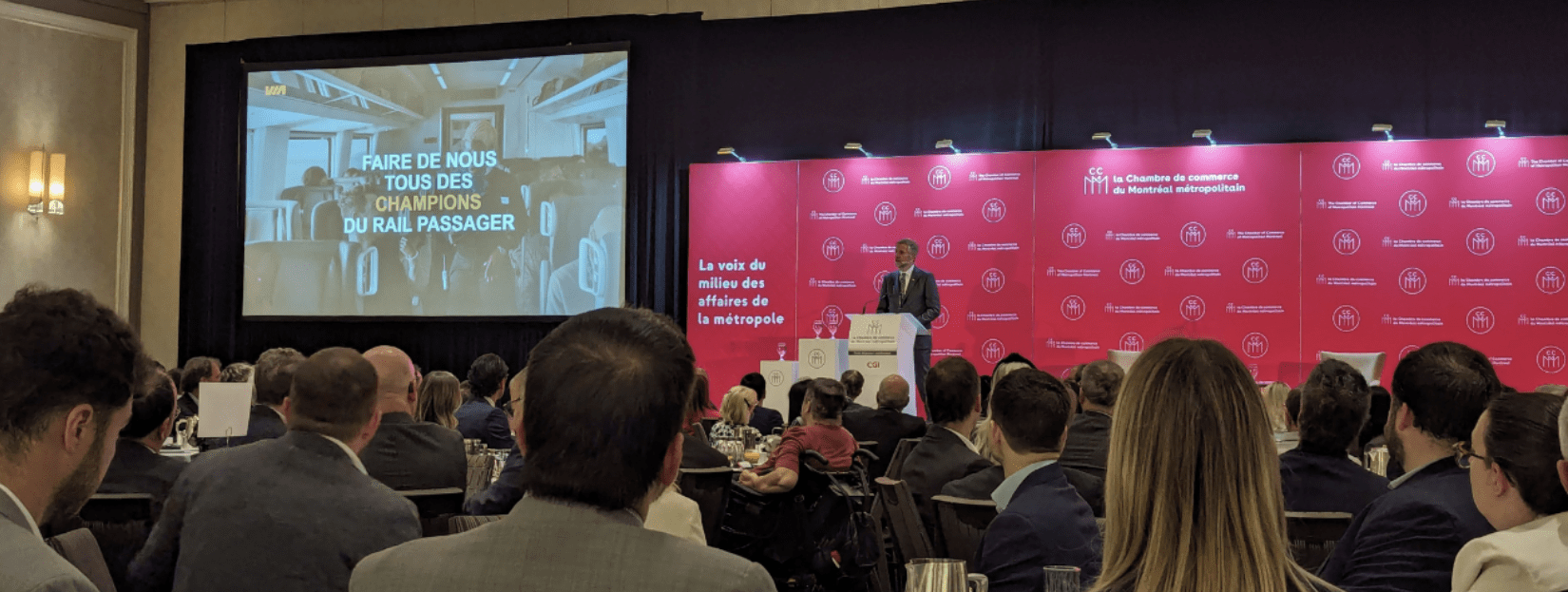 Mario Péloquin, speaking at the Montréal Chamber Breakfast, May 23 2024